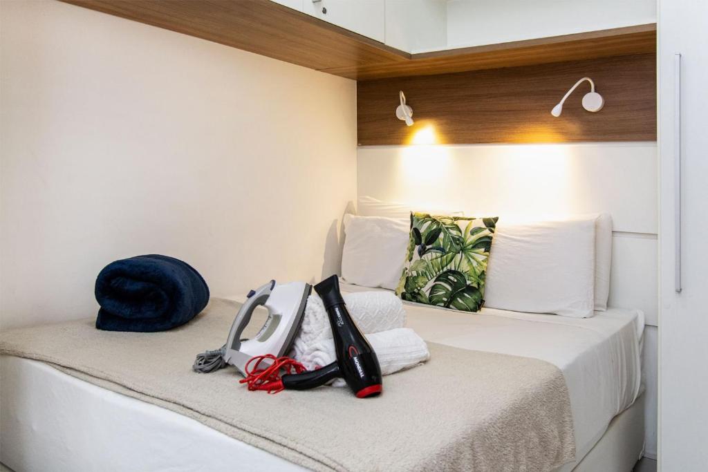 Кровать или кровати в номере Ondas de Verão - Copacabana, Aconchego e Luxo