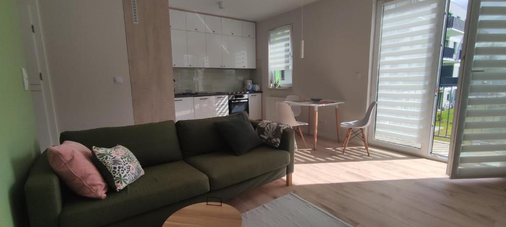 Kuchyň nebo kuchyňský kout v ubytování Apartament Zielone Zamienie