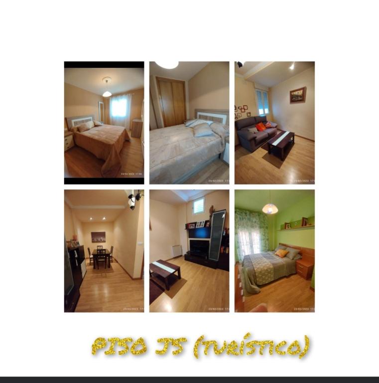 a group of four pictures of a room at Piso JS in Ourense