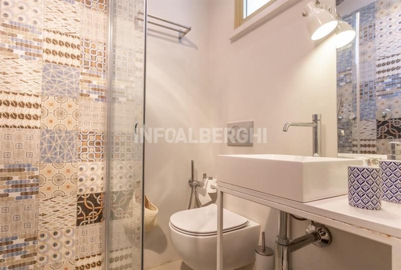 Koupelna v ubytování Albergo Aquila