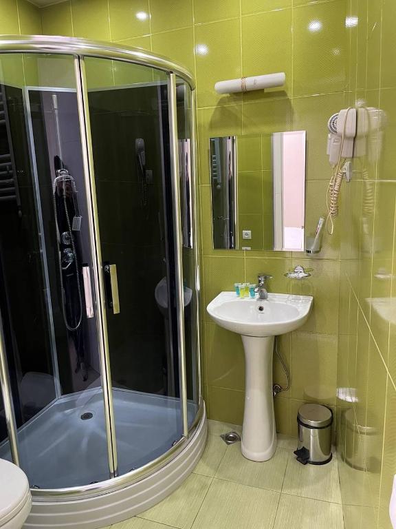 Koupelna v ubytování Hotel DavidL