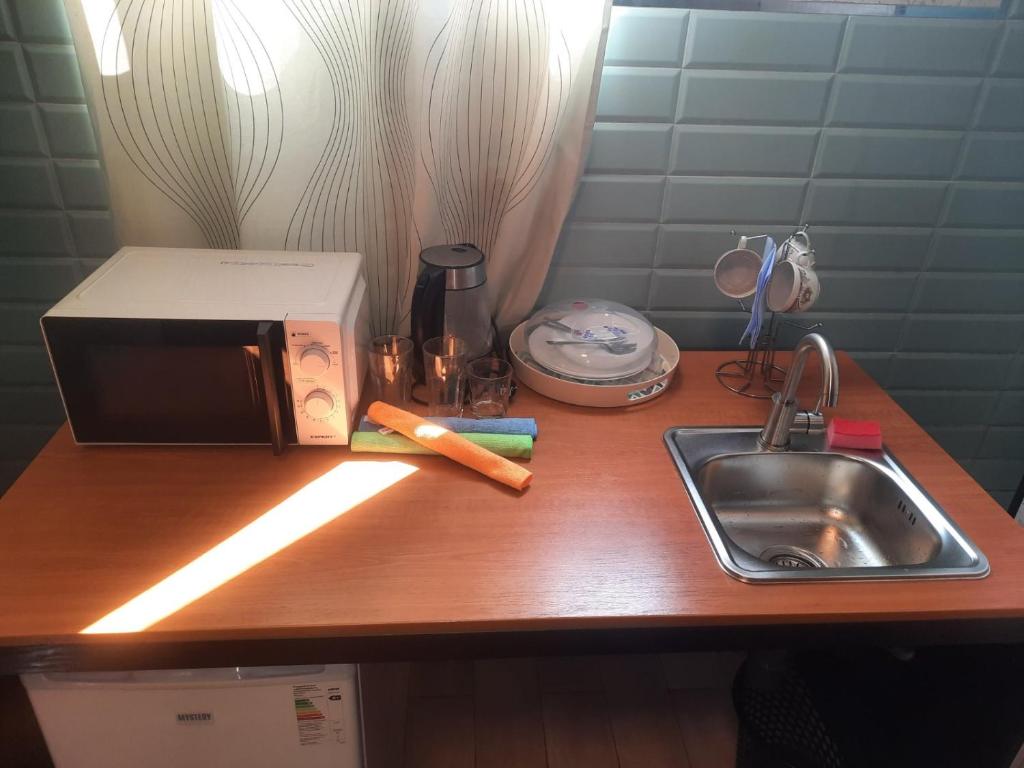 Kuchyň nebo kuchyňský kout v ubytování Hostel Voyage