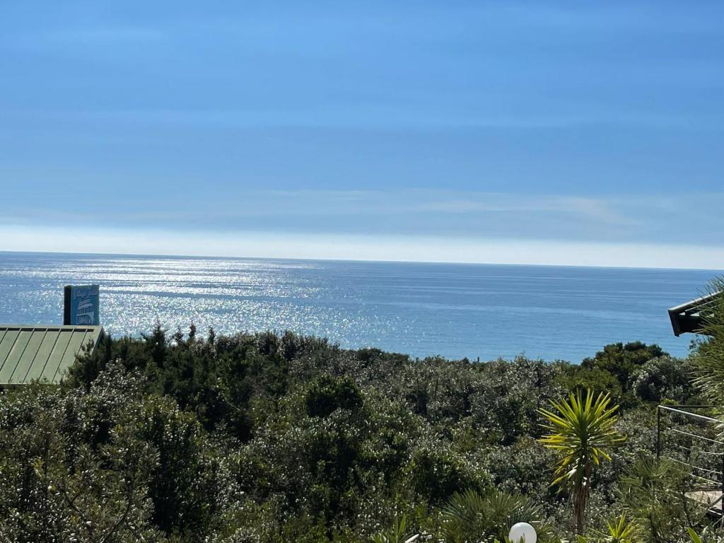 una vista del océano desde la cima de una colina en Casa vacanza en Sabaudia