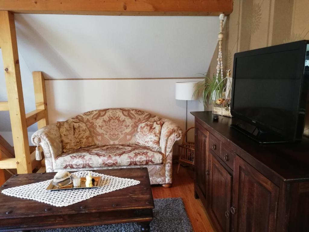 TV a/nebo společenská místnost v ubytování Ferienwohnung Isis in Neufang