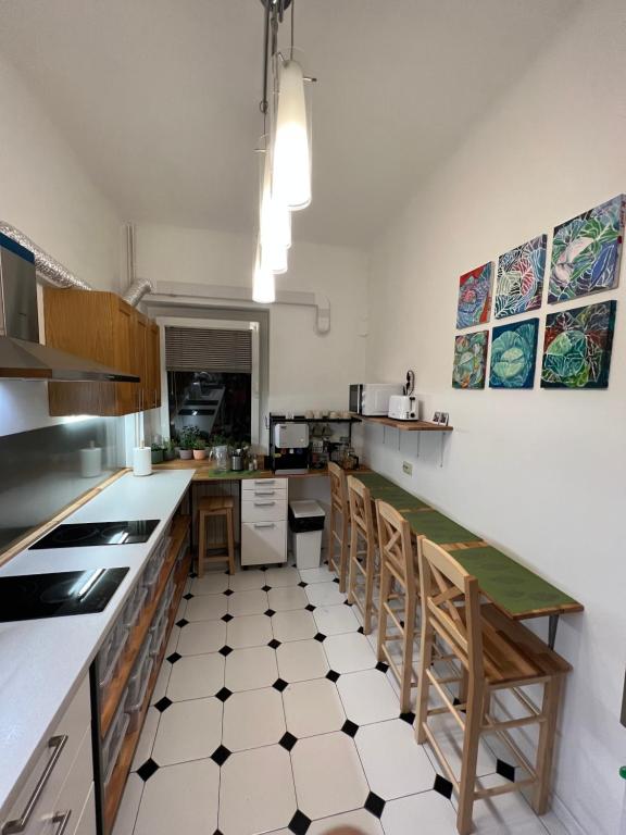 Kuchyň nebo kuchyňský kout v ubytování Cabbage Hostel