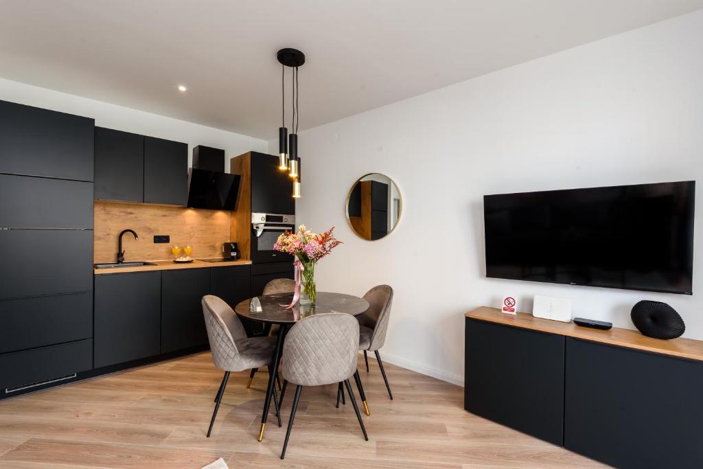 Kuchyň nebo kuchyňský kout v ubytování Apartman Olimp
