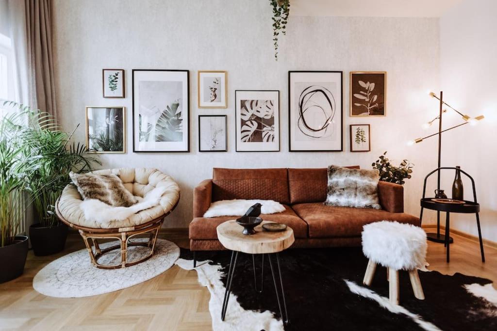 Χώρος καθιστικού στο Loft apartment with balcony in centre