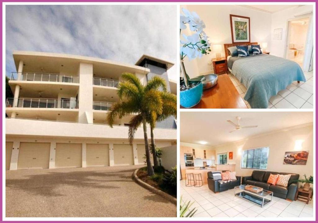 un collage di foto di una camera da letto e di una casa di Magic Ocean Views On Melton a Townsville