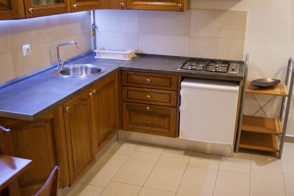 Kuchyňa alebo kuchynka v ubytovaní Carla Studio Apartment