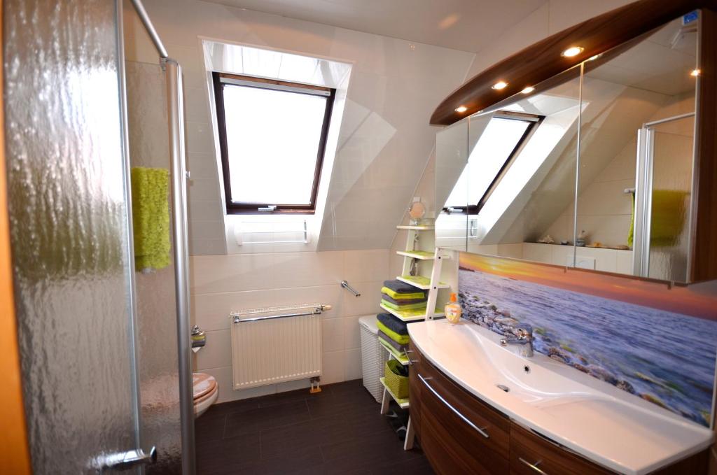 Koupelna v ubytování Ferienwohnung Rennsteigblick