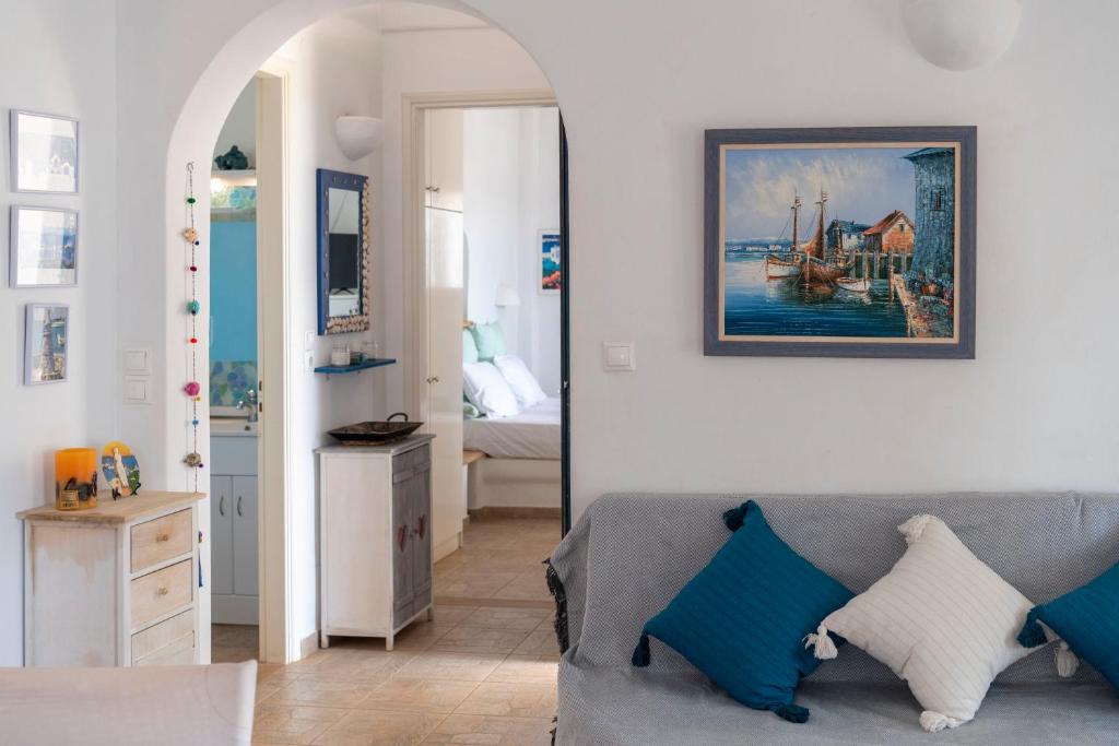Posezení v ubytování Cycladic home in Paros