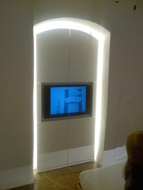 TV a/nebo společenská místnost v ubytování Turmhotel