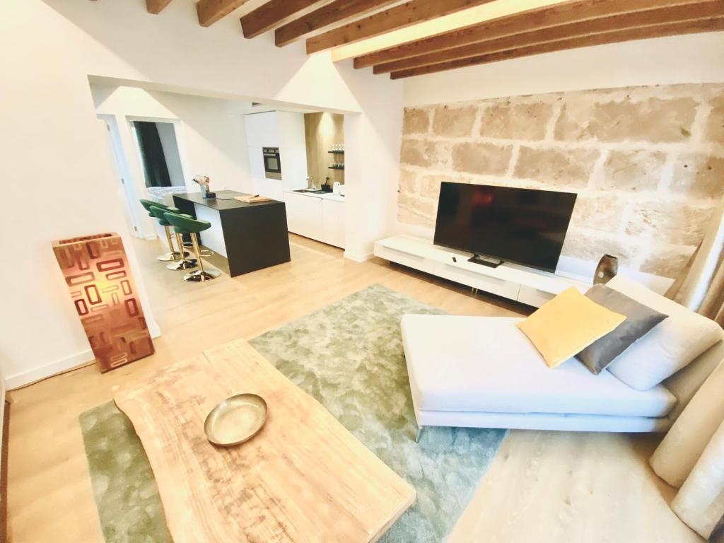 A television and/or entertainment centre at Hotel-Apartment with big terrace