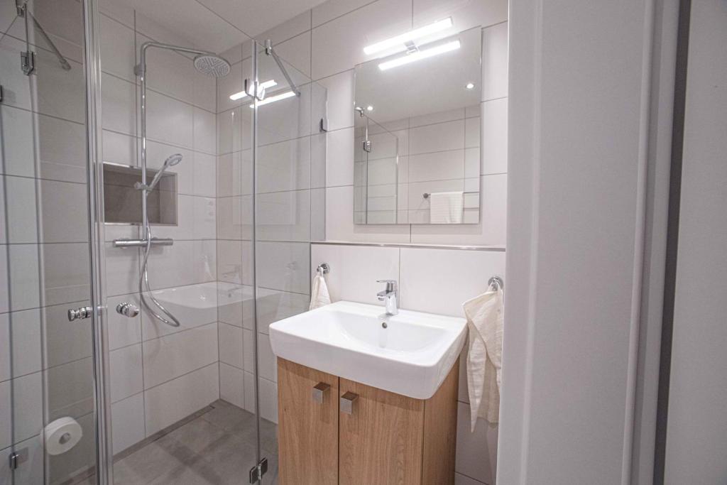Koupelna v ubytování Boardinghouse Lingen