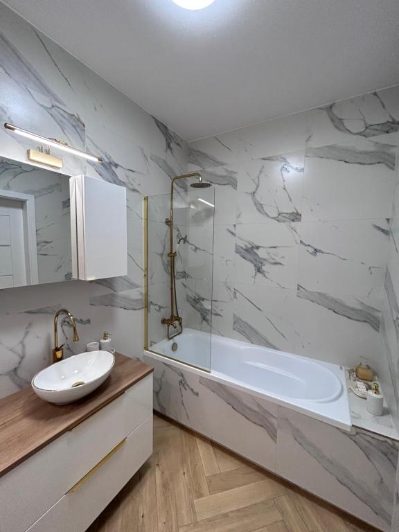 Kúpeľňa v ubytovaní Apartament Pileckiego