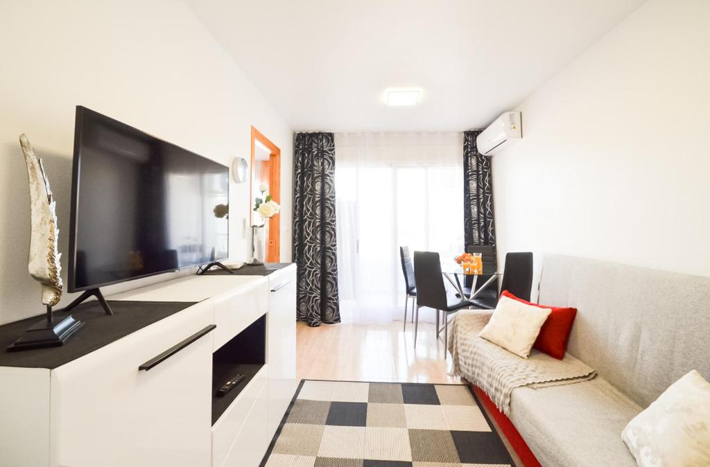 Televízia a/alebo spoločenská miestnosť v ubytovaní Schöne Wohnung mit Pool , Wi-Fi und privat Garage
