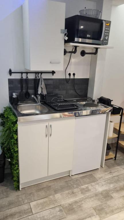 Kuchyň nebo kuchyňský kout v ubytování Le cocon spa
