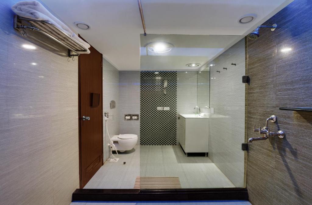 Koupelna v ubytování Hotel Amar