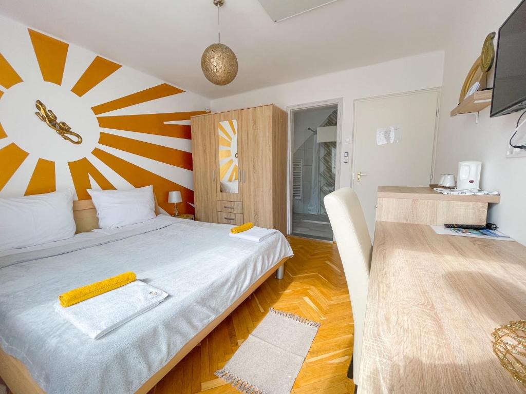 Łóżko lub łóżka w pokoju w obiekcie Zen House