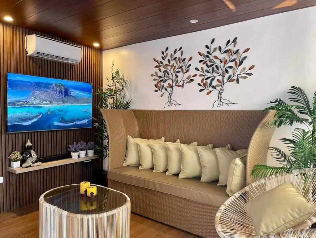 TV a/nebo společenská místnost v ubytování Hidden Haven Subic Villa w/ Infinity Pool