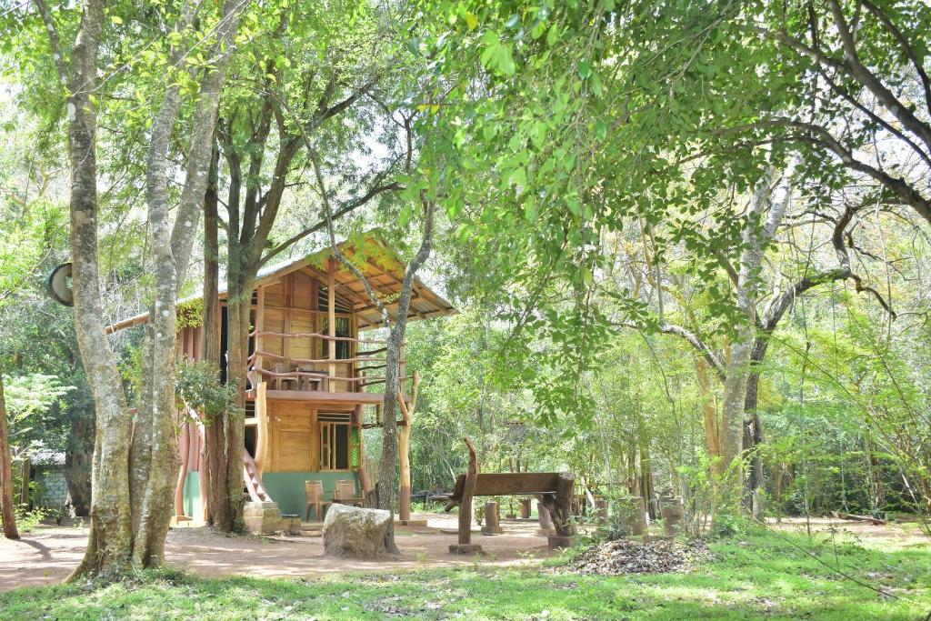 uma casa na árvore no meio da floresta em Wilpattu Jungle Resort em Nochchiyagama
