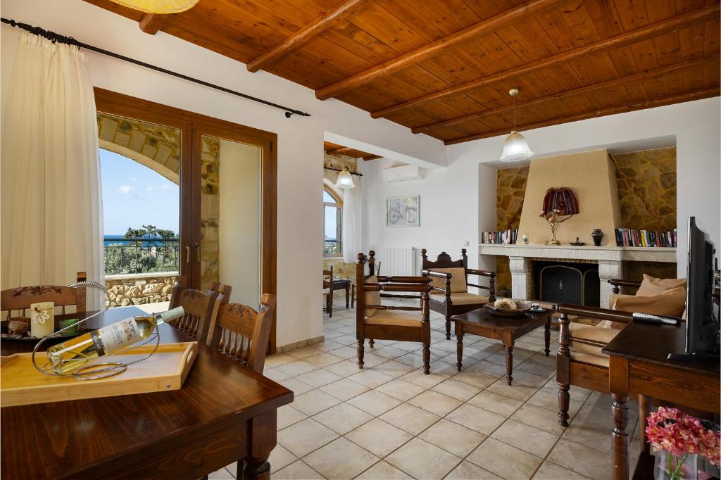 A seating area at Villa Eleftheria private pool/garden/view/3bdrms/3.5bthrms