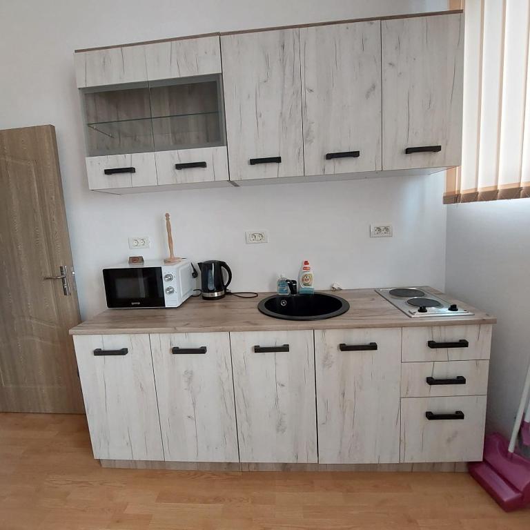 Kuchyň nebo kuchyňský kout v ubytování Rio Apartament