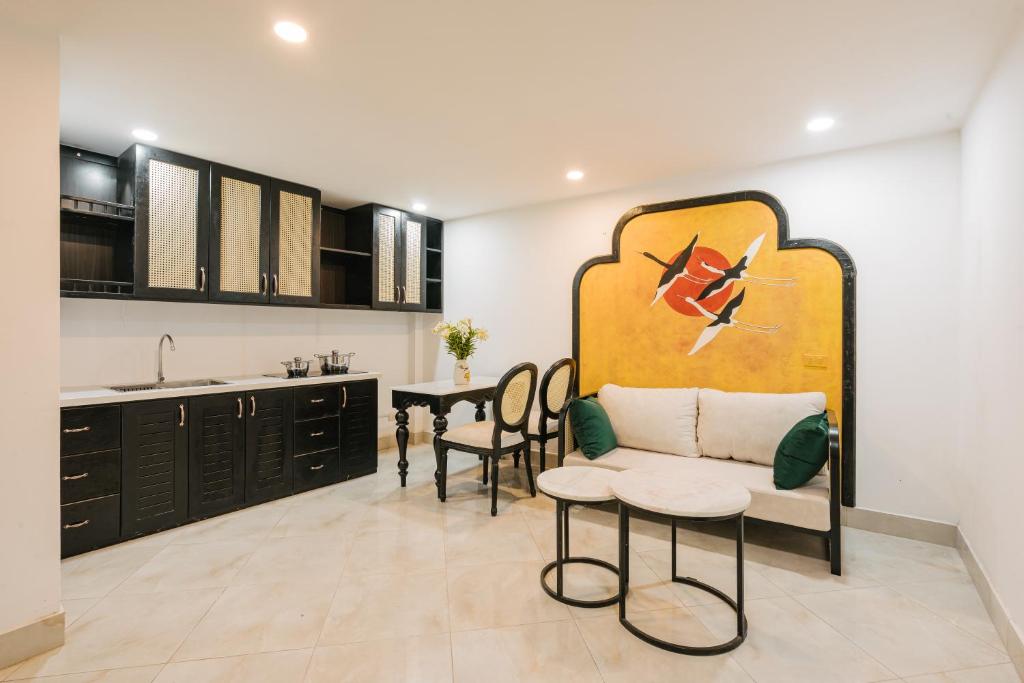 Kuchyň nebo kuchyňský kout v ubytování Sun Clover Boutique Hotel