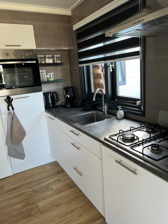 Kuchyň nebo kuchyňský kout v ubytování Chalet ‘De Sânkop’