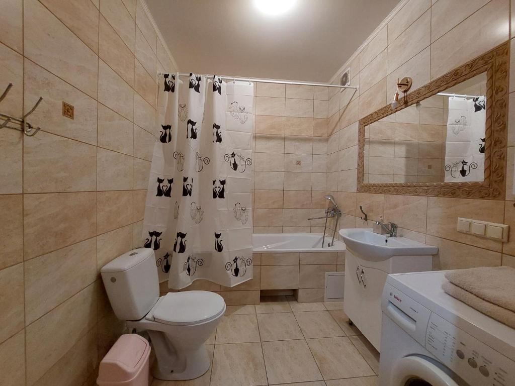 Kúpeľňa v ubytovaní Квартира Кравчука 11Б, автостанція