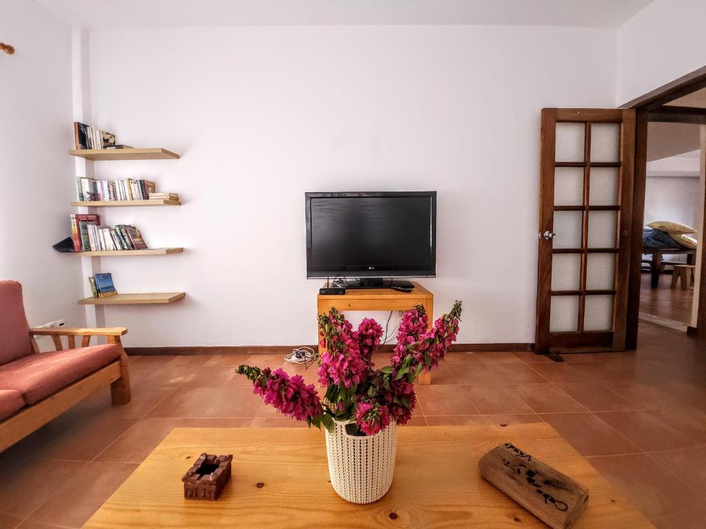TV a/nebo společenská místnost v ubytování Txada Hostel