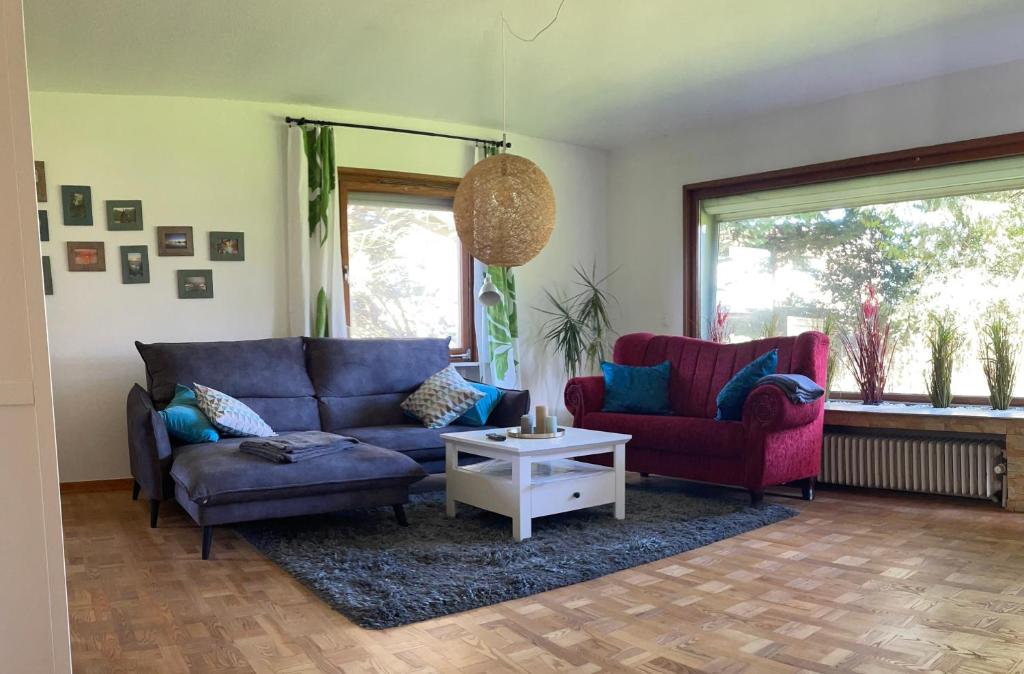 Posezení v ubytování Ferienhaus Nissen-Hütte