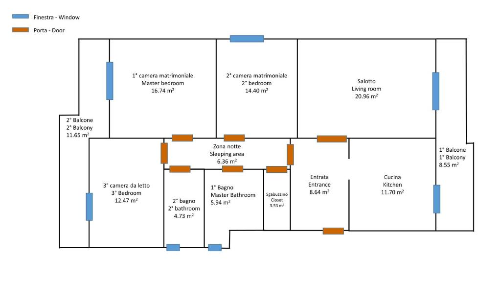 The floor plan of Appartamento Vera