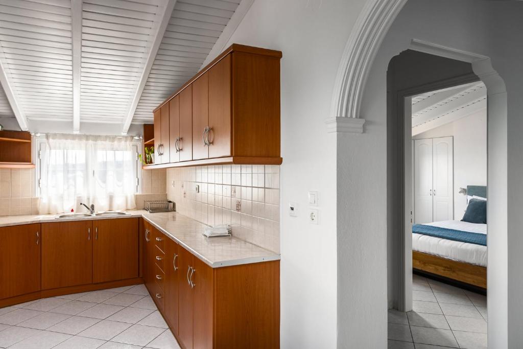 Kuchyň nebo kuchyňský kout v ubytování The Seaview Corner Apartments by Konnect, Ipsos Corfu
