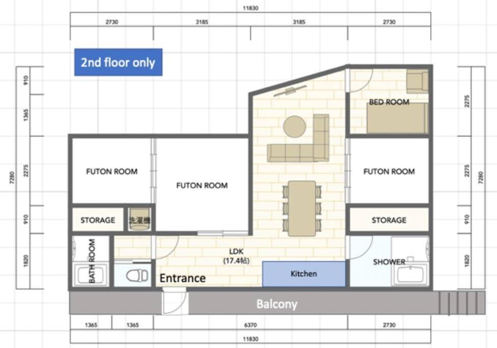 a floor plan of a house with at FTH Moon Light 3min to Sta. in Shimo-yoshida