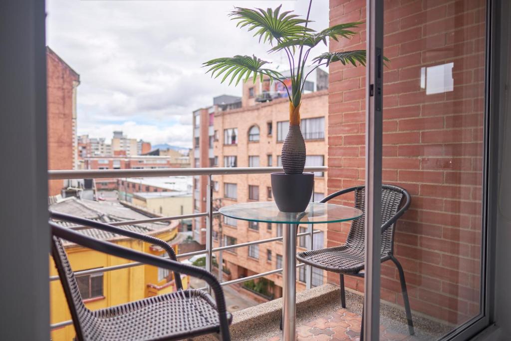 Balkón nebo terasa v ubytování Hemma Bogotá Chapinero Premium Suites Hotel