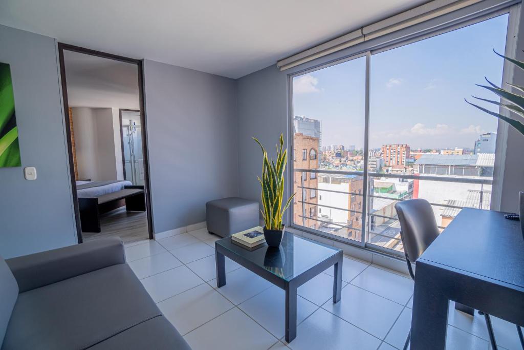 Posezení v ubytování Hemma Bogotá Chapinero Premium Suites Hotel