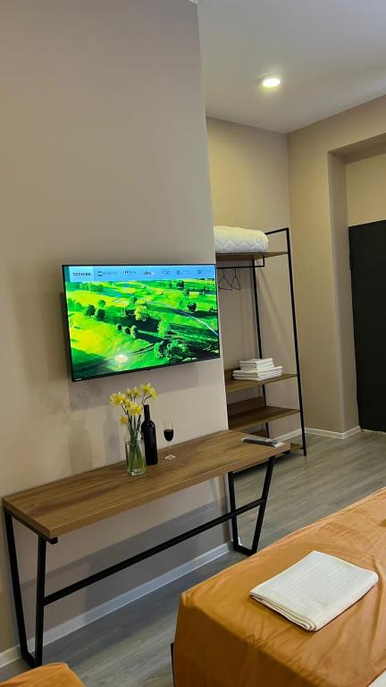 TV a/nebo společenská místnost v ubytování Polifonia Inn Borjomi