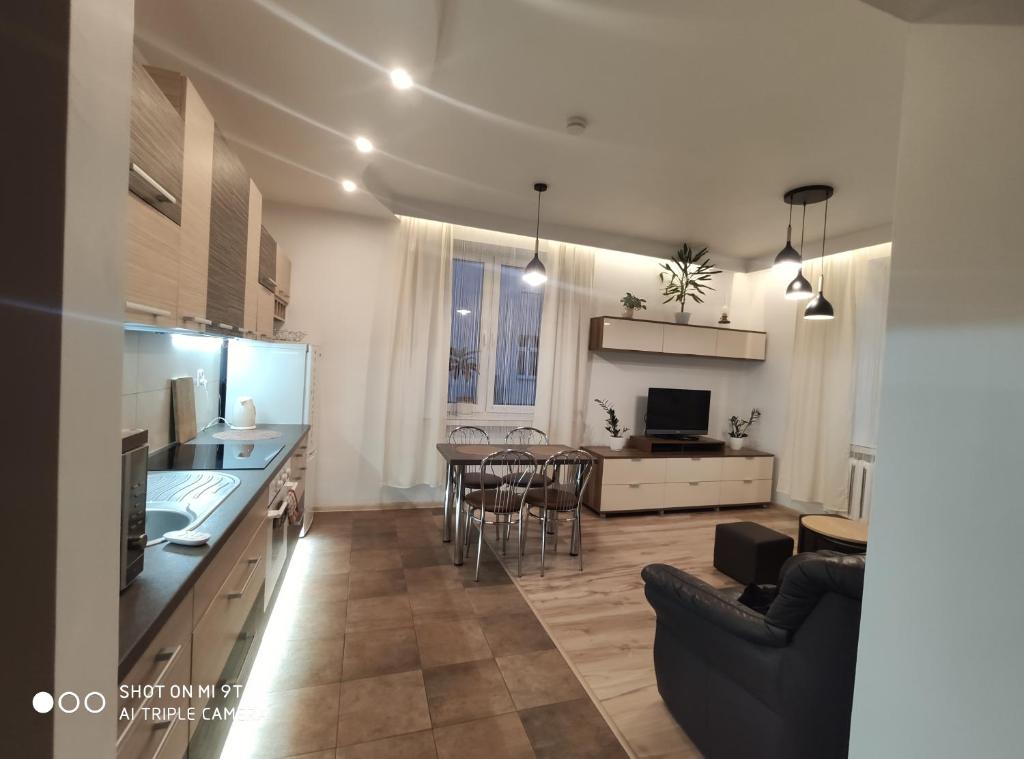 Kuchyň nebo kuchyňský kout v ubytování Apartament Centrum Kościuszko