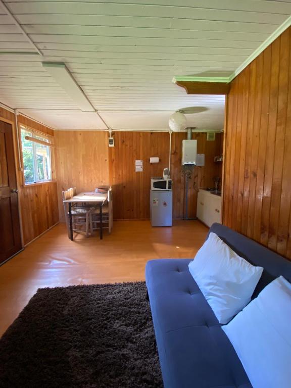 Kuchyň nebo kuchyňský kout v ubytování Bosque Patagonico Cabañas y Camping