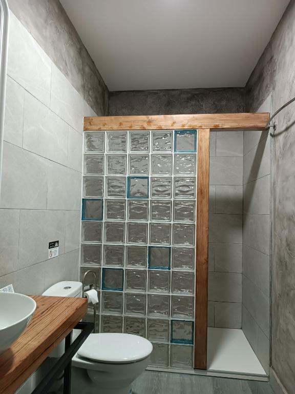 Koupelna v ubytování Hotel Alma Rosa