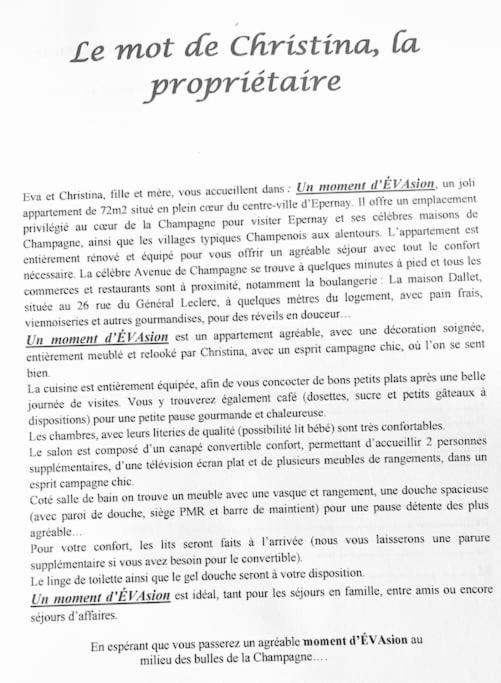 Zdjęcie z galerii obiektu Appartement Un moment d’ÉVAsion w Épernay