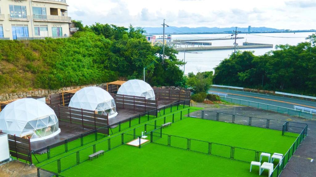 Vrt pred nastanitvijo glampark Kaiyokaku Aichi