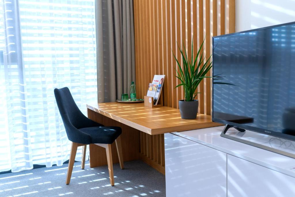 TV a/nebo společenská místnost v ubytování Hotel Smetanova