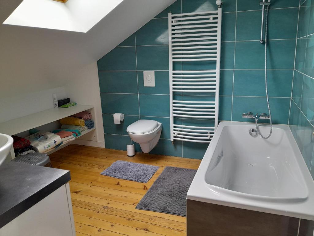 Koupelna v ubytování Chambre privée
