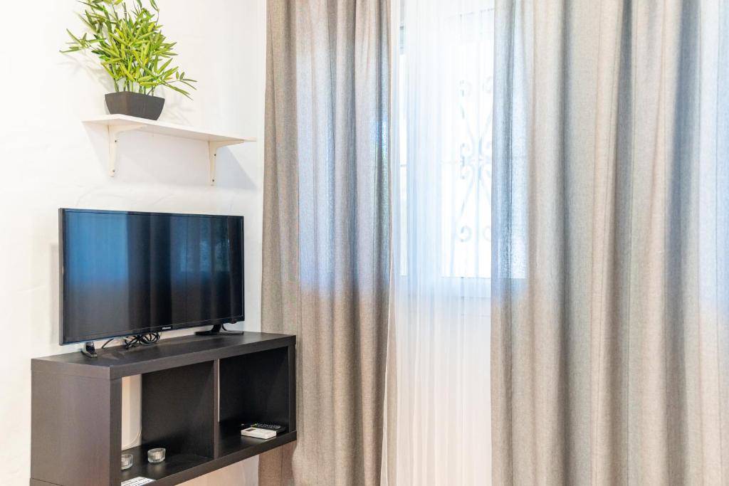 Telewizja i/lub zestaw kina domowego w obiekcie Apartamento Jibazahora B1