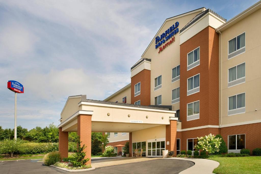 a rendering of a hotel with a sign in front of it at Fairfield Inn and Suites Cleveland in Cleveland