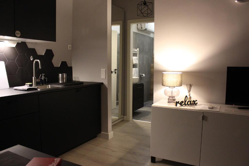 Kuchyňa alebo kuchynka v ubytovaní GreyBlack Styles Apartment