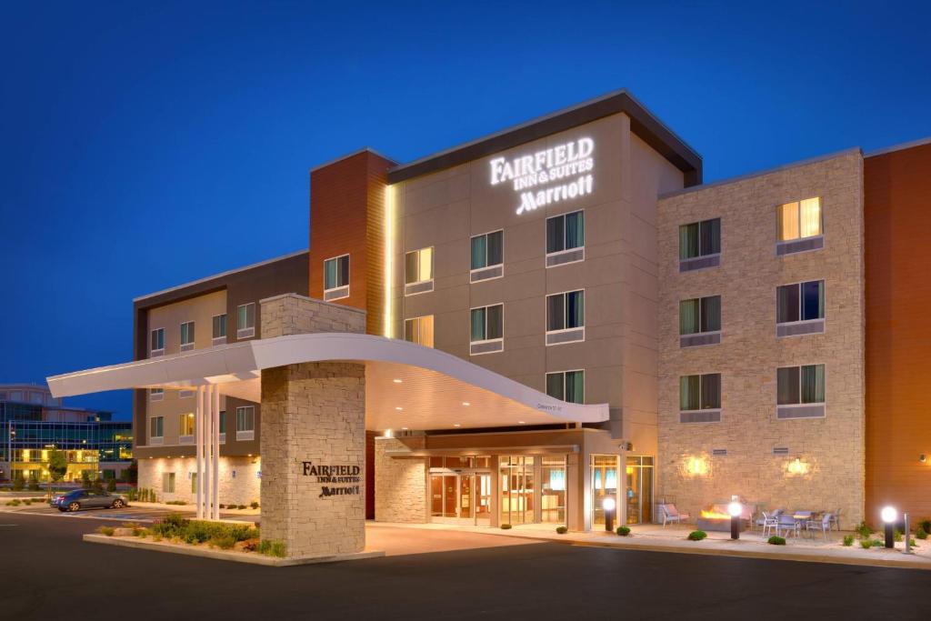 a rendering of a hotel at night at Fairfield Inn & Suites by Marriott Salt Lake City Midvale in Midvale