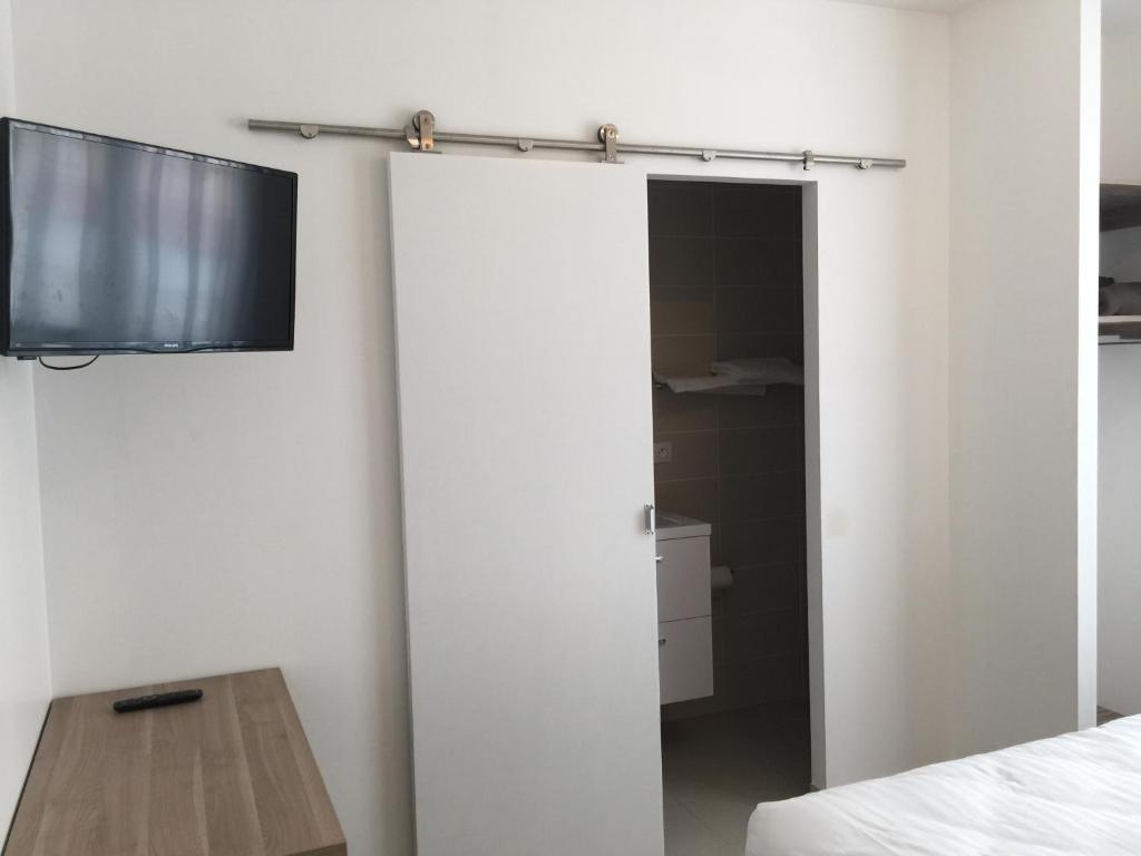TV a/nebo společenská místnost v ubytování Le Logis Dauphinois